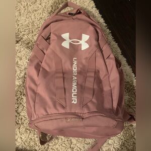 Pink under armour hustle backpack- mauve/pink tone
